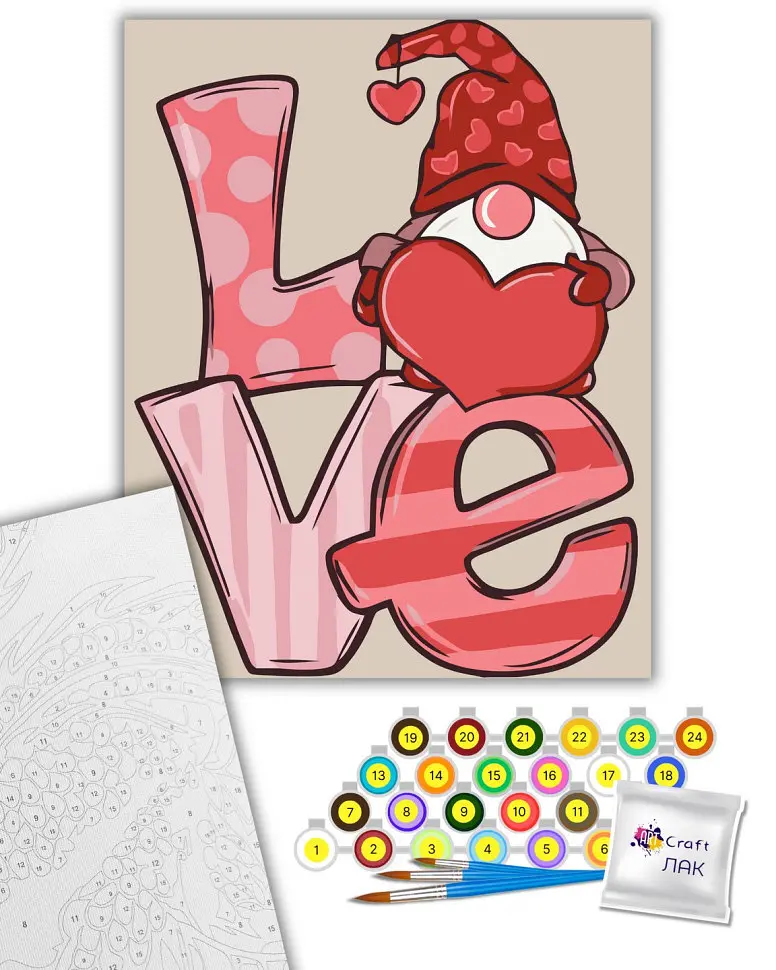 Картина за номерами "Гномик LOVE" 16130-AC 40х50 см - фото 2
