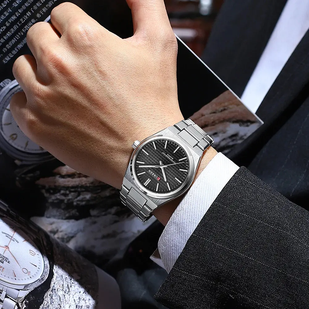Годинник наручний Curren 8439G Silver Black Silver (18692) - фото 3