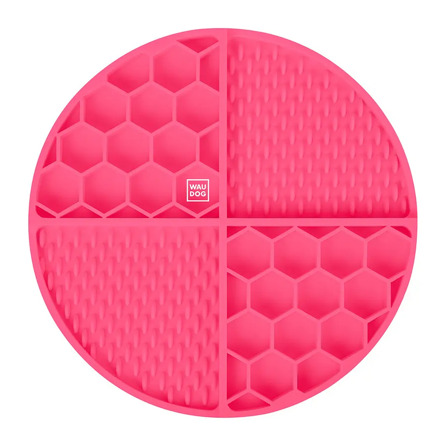 Коврик для слизывания и медленного питания Waudog Silicone 211х211х30 мм розовый - фото 3