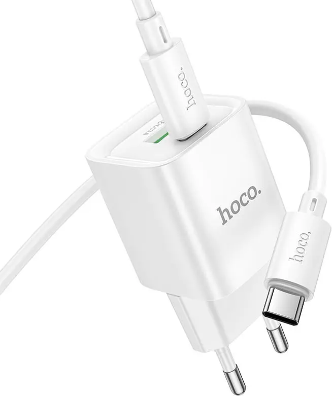 Зарядний пристрій HOCO C147A Charm PD20W+QC3.0 charger set C to C white - фото 4