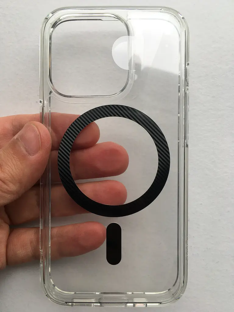 Оригінальний прозорий чохол для iPhone 15 PRO (6.1") Spigen Ultra Hybrid MagSafe Graphite ACS06716 MagFit - фото 10