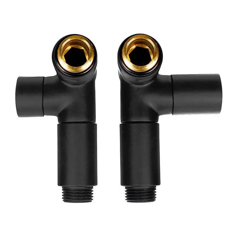 Комплект дизайн кранів під ТЕН Ideale Senso 1/2”x1/2” чорний, Чорний - фото 4