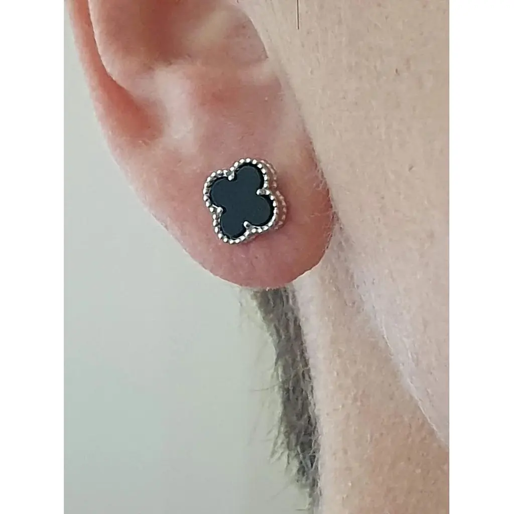 Золоті сережки-пуссети Платон Конюшина з агатом. 3С127/67Б - фото 2