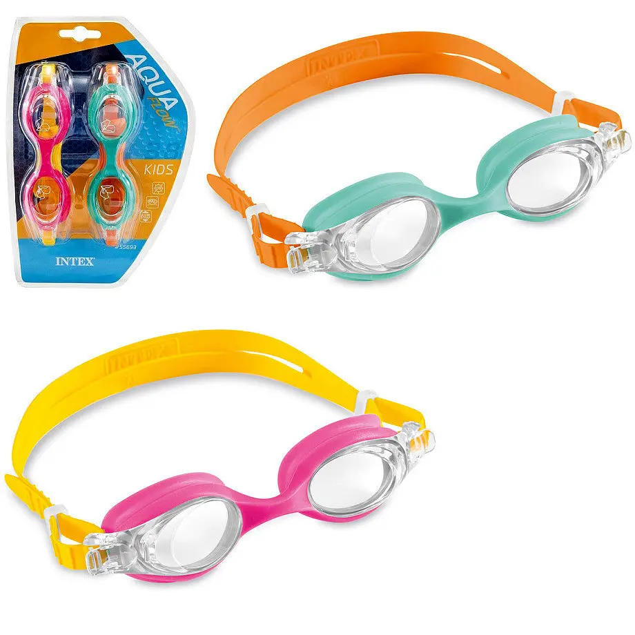 Окуляри для плавання дитячі Intex 55693 Aqua Flow Kids, 2 пари в пакованні, регульована гумка, від 3 до 8 років - фото 4