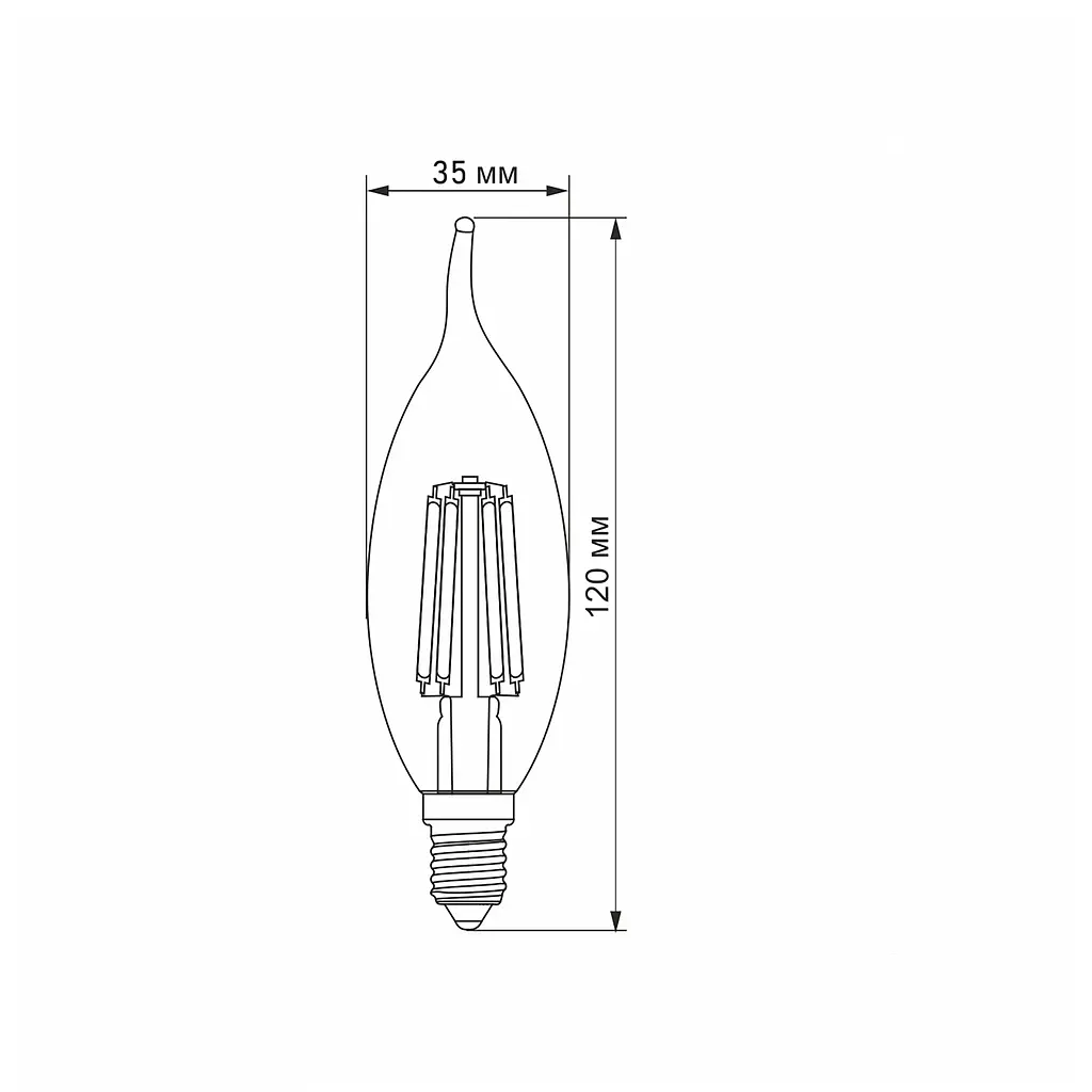 LED-лампа Videx Filament C37Ft 6W E14 4100K (25796-000) - фото 3
