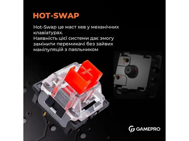 Клавіатура GamePro MK130 Outemu Red Hot-Swap Switch Black (MK130R) - фото 11