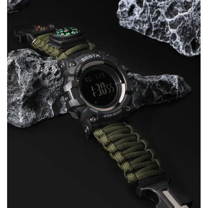 Годинники чоловічі наручні Besta Tactical з компасом (Зелений) - фото 8