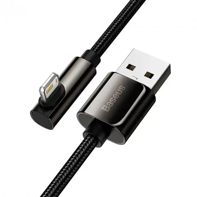 Кабель Baseus Legend Series Elbow Fast Charging Data Cable USB to Lightning 2.4A 2m CALCS-А01 Black - фото 2