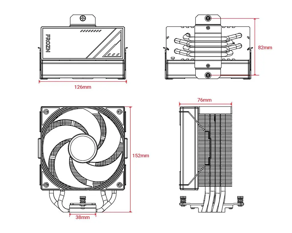 Кулер для процесора ID-Cooling Frozn A410 SE ARGB (FROZN A410 SE ARGB) U1 - фото 7