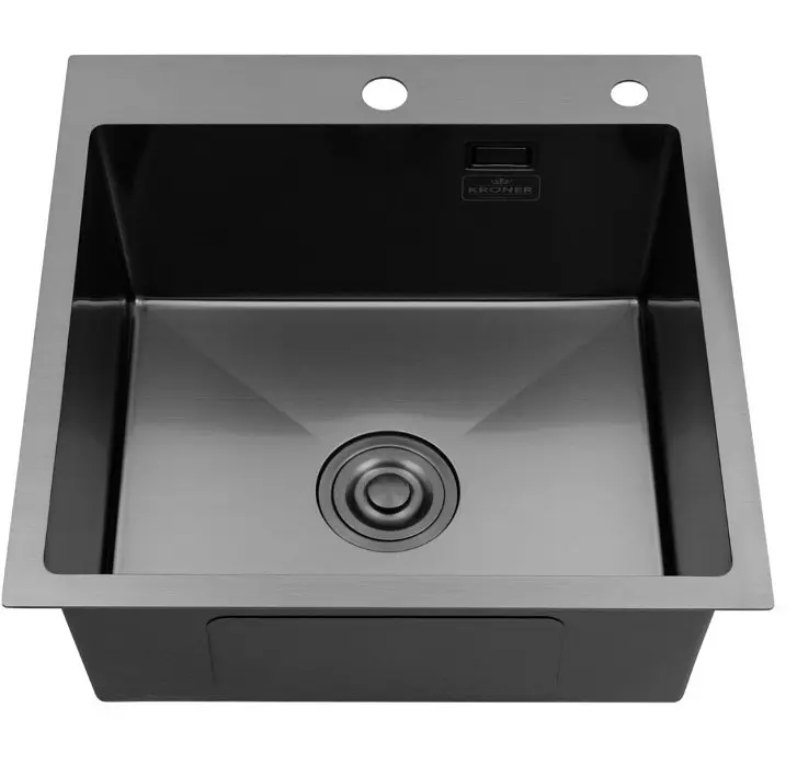 Кухонна мийка Kroner KRP Schwarze - 5050HM PVD (3,0/1,0 мм) (CV022793) - фото 2