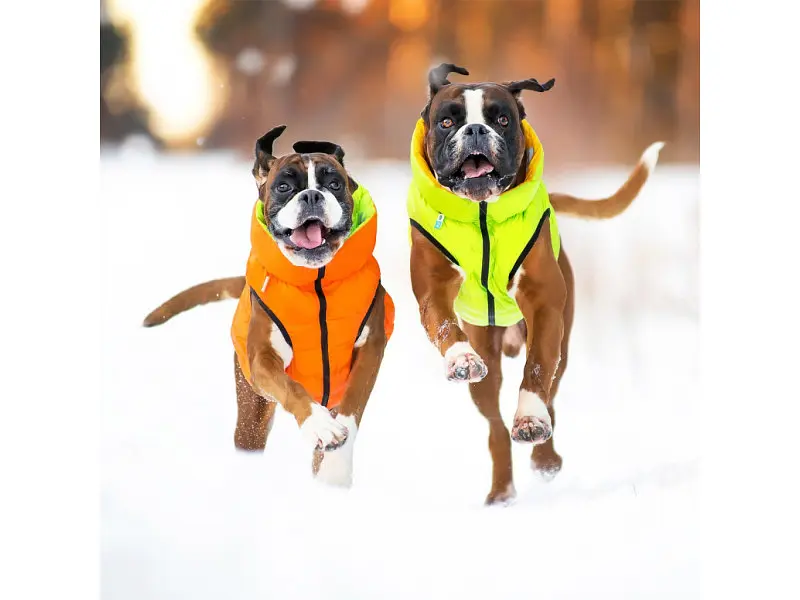 Курточка для животных Airy Vest двусторонняя L 55 оранжево-салатовая (1634) - фото 5