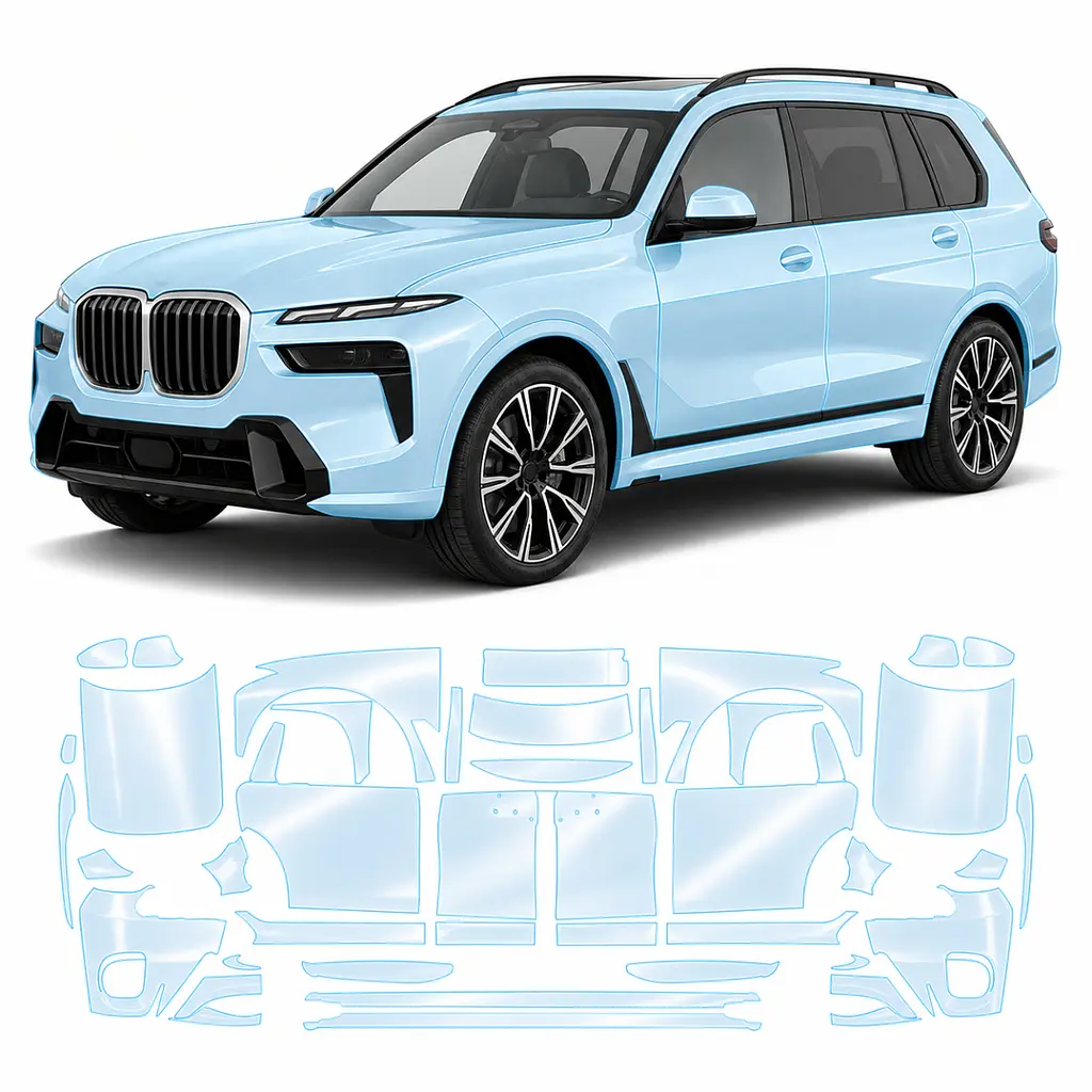 Антигравійна захисна бронеплівка за лекалами для BMW X7 G07 facelift 2022- повний кузов