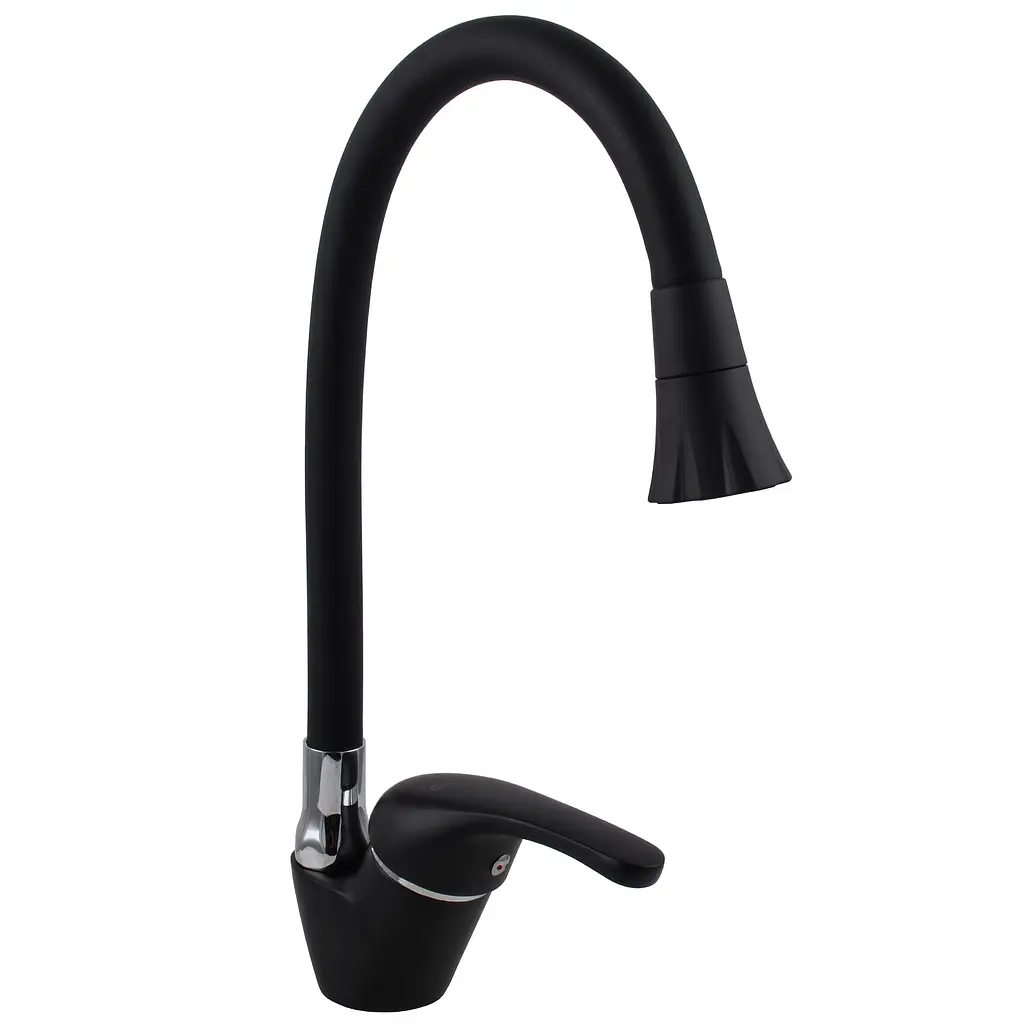 Змішувач для кухні Globus Lux Solly GLSO-0203SA-10-B01 чорний матовий з боковою ручкою для надійного використання - фото 2