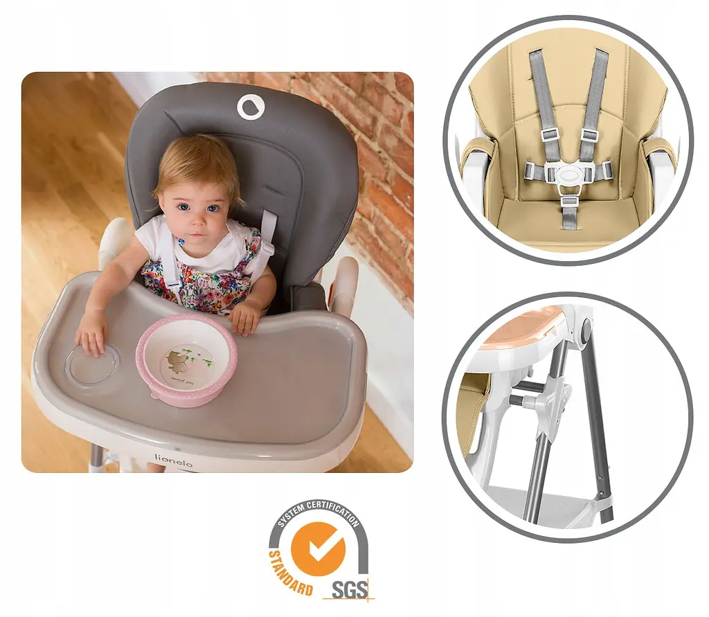 Стульчик для кормления Lionelo Linn Plus Beige - фото 4