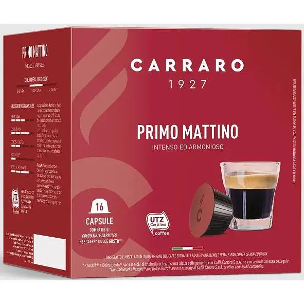 Кава в капсулах Dolce Gusto Carraro Primo Mattino, 16 капсул
