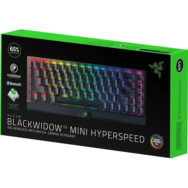 Клавиатура Razer BlackWidow V3 Mini Hyperspeed Green Wireless Black (RZ03-03891600-R3R1) - фото 5