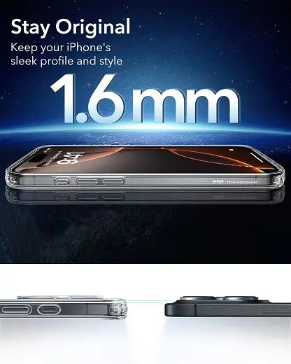 Прозорий чохол ESR Classic Hybrid Case (HaloLock) Frosted Black для iPhone 16 Pro Max (1A7700202) - фото 7