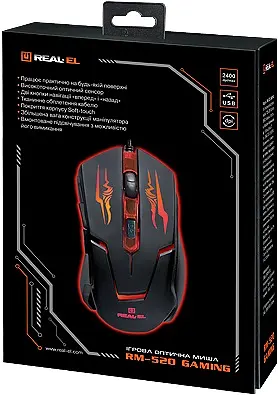 Миша REAL-EL RM-520 Gaming USB black - фото 3