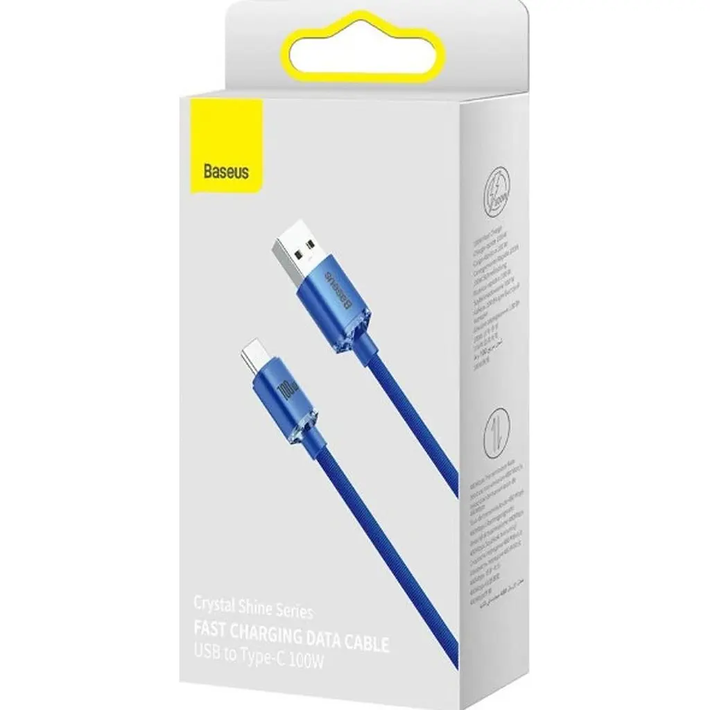 Кабель Baseus Crystal Shine Series USB-A to Type-C 100W 1.2m Blue (CAJY000403) [169551] - фото 3