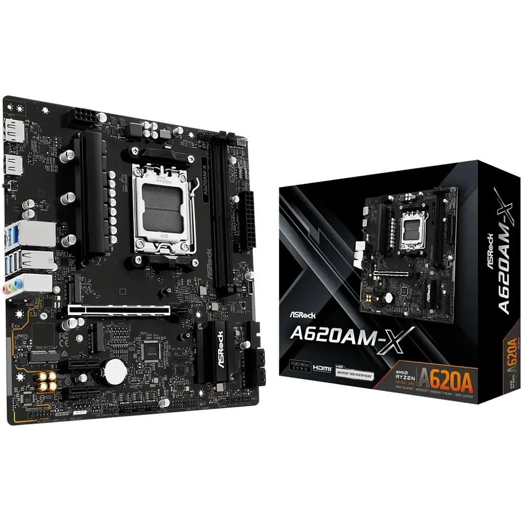 Материнська плата ASRock A620AM-X (AM5/A620A, 2xDDR5, PCIex16, DP/HDMI, 4xSATA, 2xM.2, 2.5GLan, 8ch, mATX) - фото 5