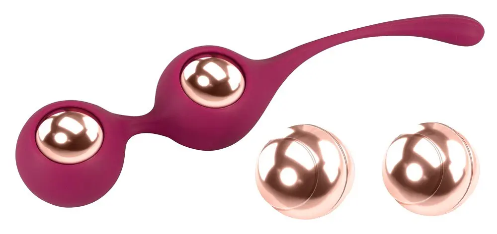 Вагінальні кульки Sweet Smile Kegel Training Balls With Extra Weights, 18.3 см, бордовий - фото 2