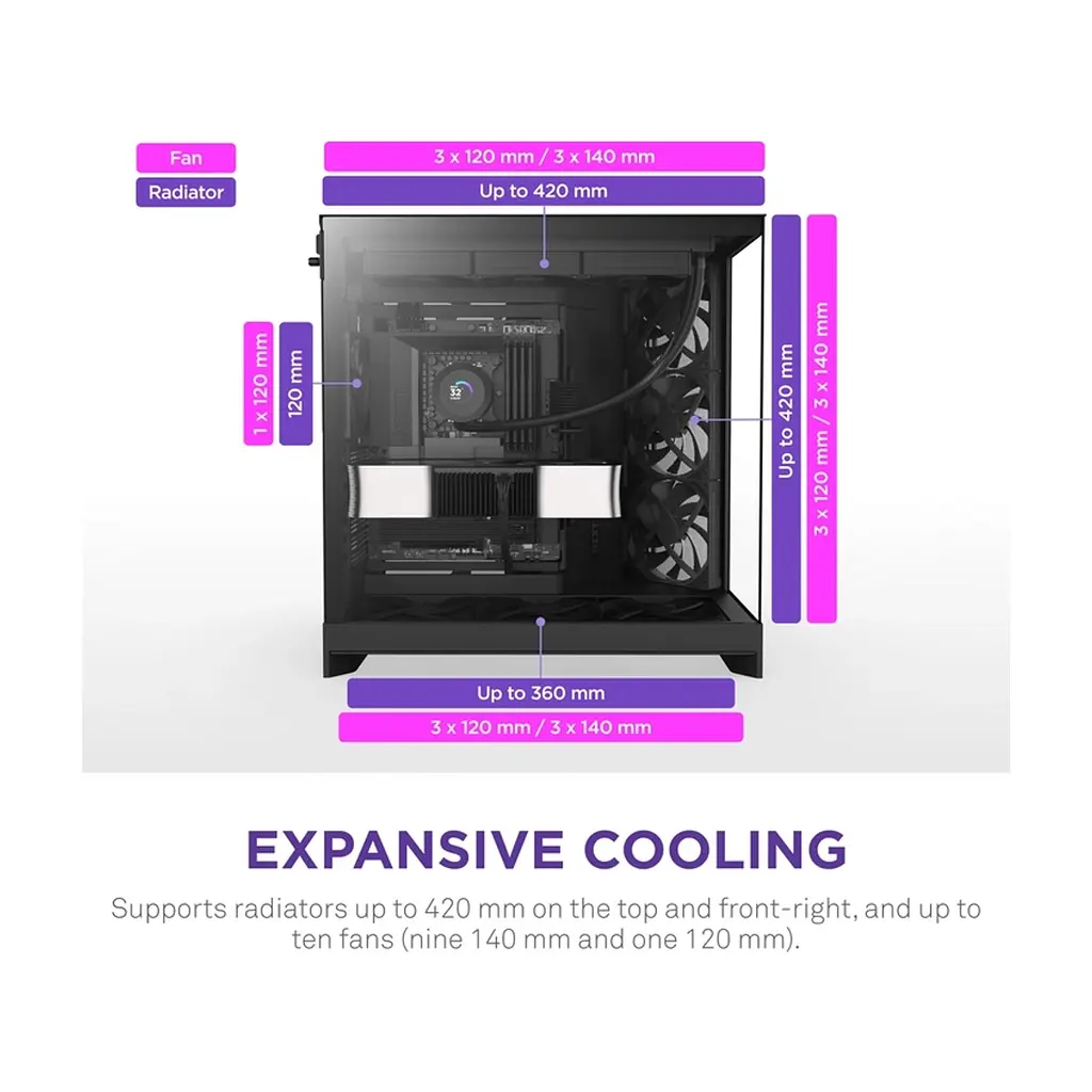 Корпус для ПК NZXT H9 Flow Dual-Chamber All Black (CM-H92FB-01) - фото 4