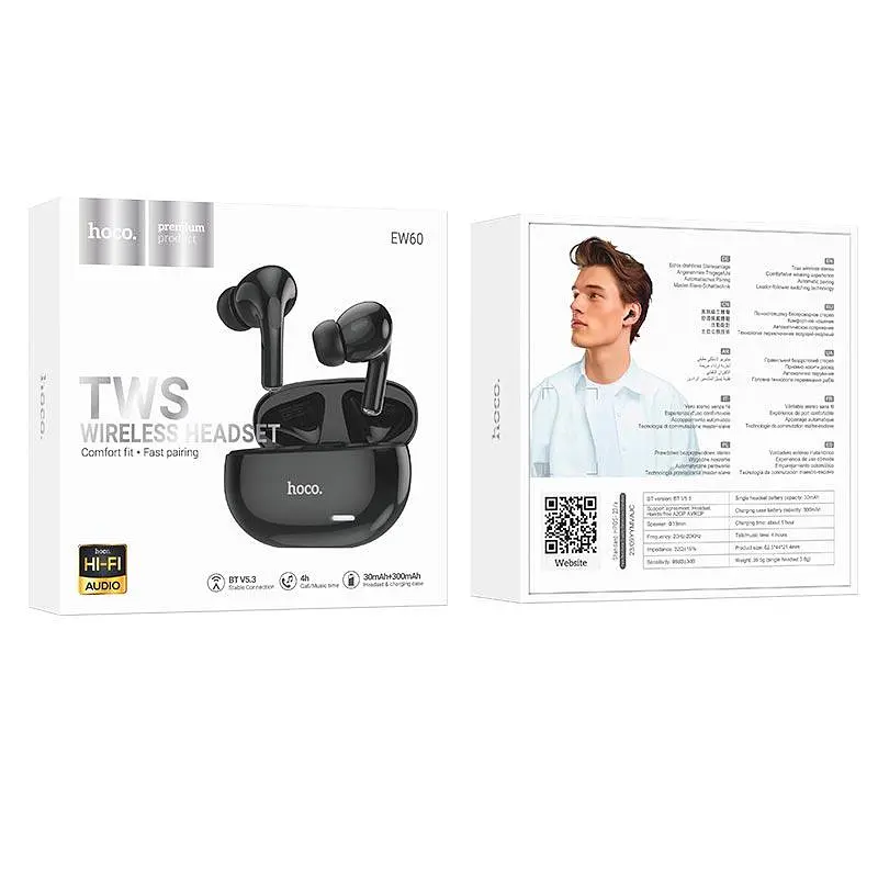 Навушники HOCO Norman true wireless BT headset EW60 BT5.3, 30/300mAh, 4h - фото 3