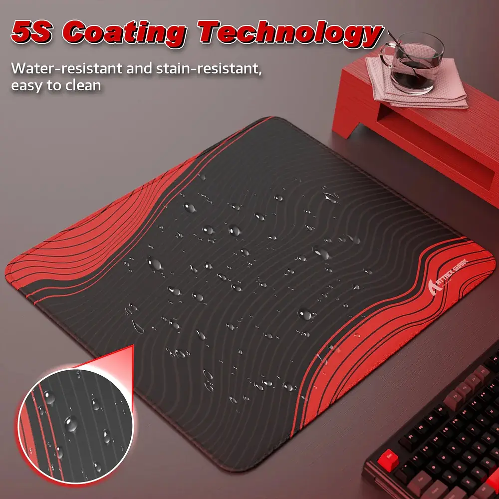 Ігрова поверхня Attack Shark CM02 450x400x4мм Contour line Black Red - фото 5