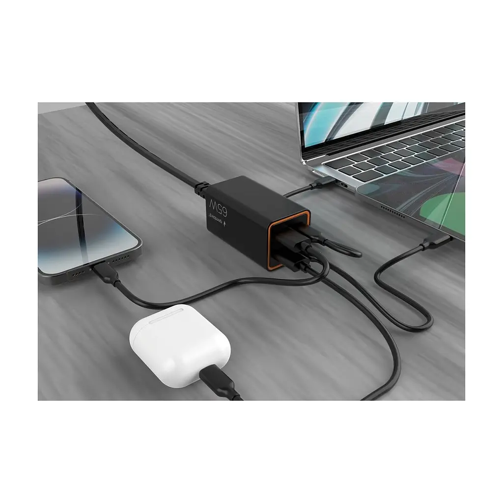 Зарядний пристрій Gembird 2xUSB-C PD65W + 2xUSB QC3.0 30W black (TA-UC-2A2C-PD65-01-BK) - фото 5