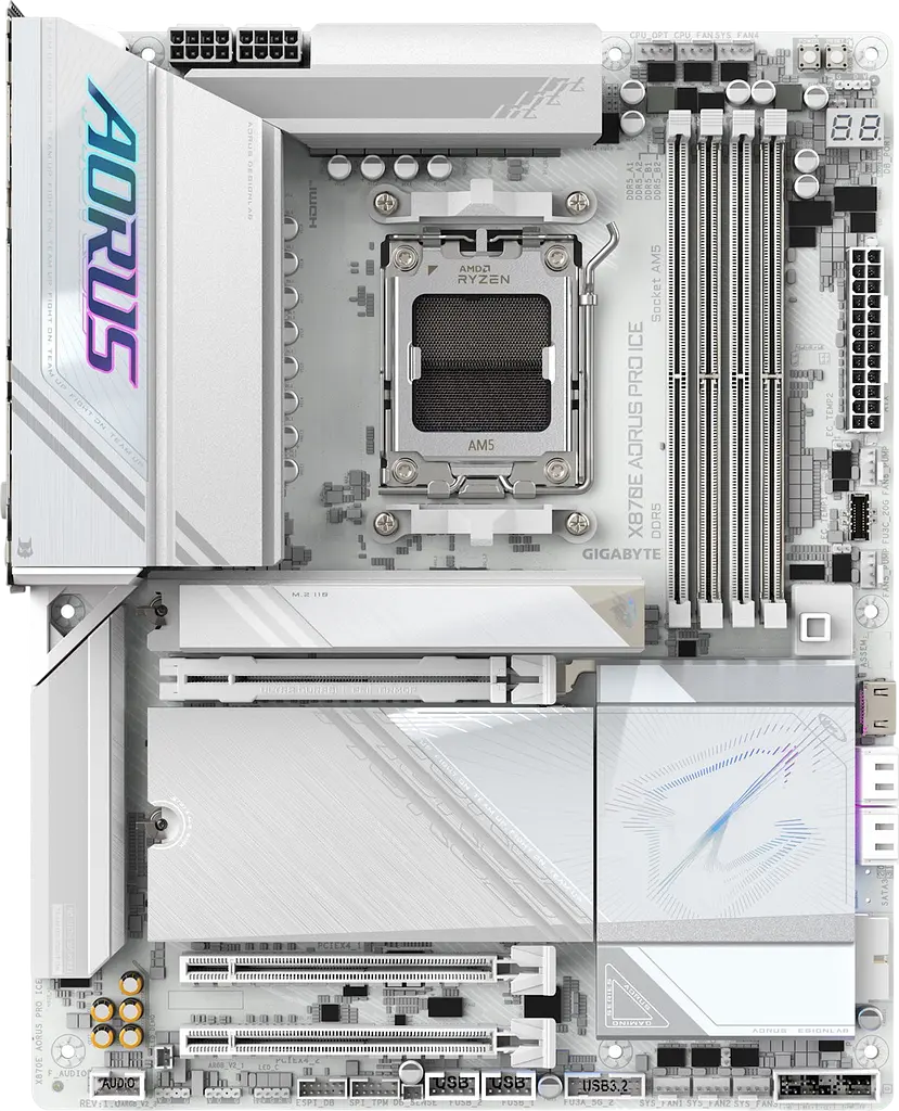 Материнська плата Gigabyte X870E Aorus Pro Ice Socket AM5 (X870E AORUS PRO ICE) Б/В - фото 2
