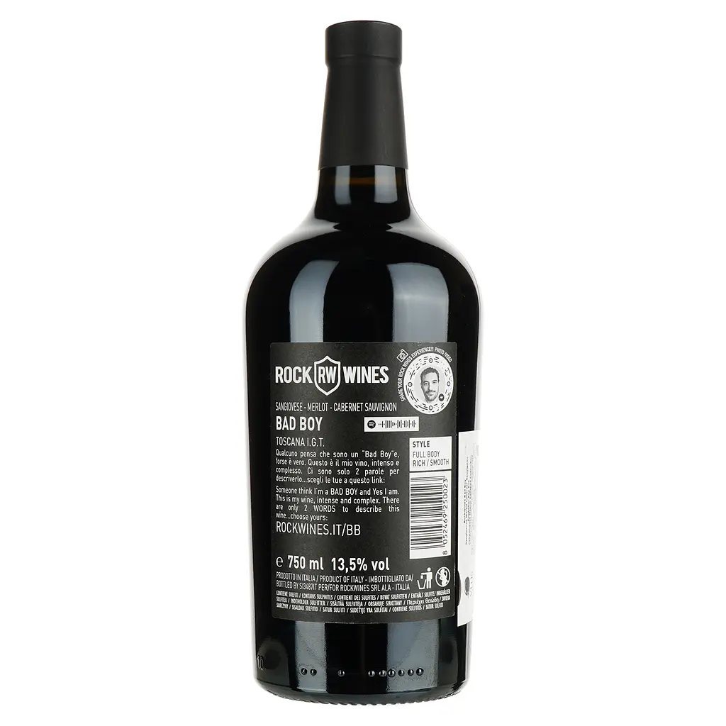 Вино Rock Wines Bad Boy Toscana IGT Sangiovese Merlot Cabernet Sauvignon, червоне, сухе, 0,75 л - фото 2