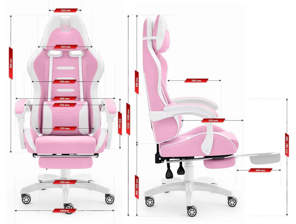 Компьютерное кресло Hell's HC-1039 Pink (тканина) - фото 6