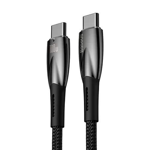 PD кабель Baseus Glimmer Series Fast Charging Data Cable Type-C to Type-C 100W 1m чорний CADH000701 - фото 3