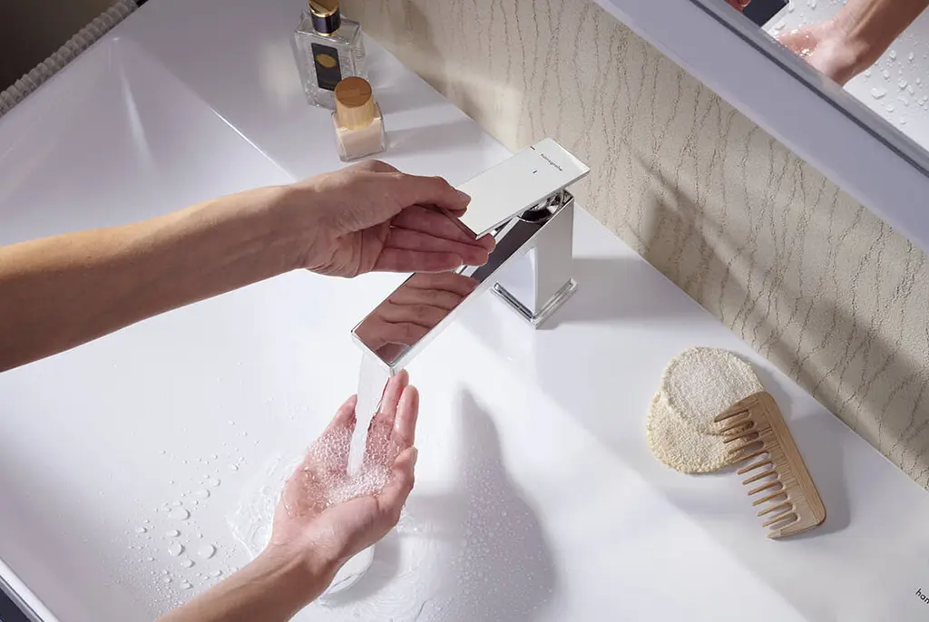 Змішувач для умивальника Hansgrohe Tecturis E CoolStart EcoSmart+ без донного клапанаа chrome 73012000 - фото 4