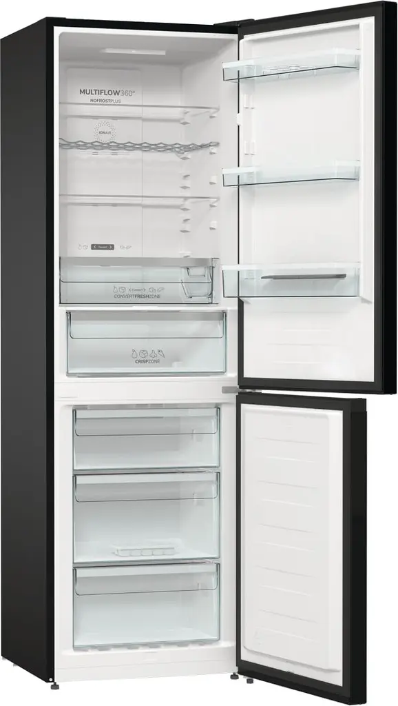 Холодильник Gorenje 185х60х60см 2 двері 204(96) л А++ NoFrost+ LED дисплей чорний (NRK6192ABK4) - фото 5