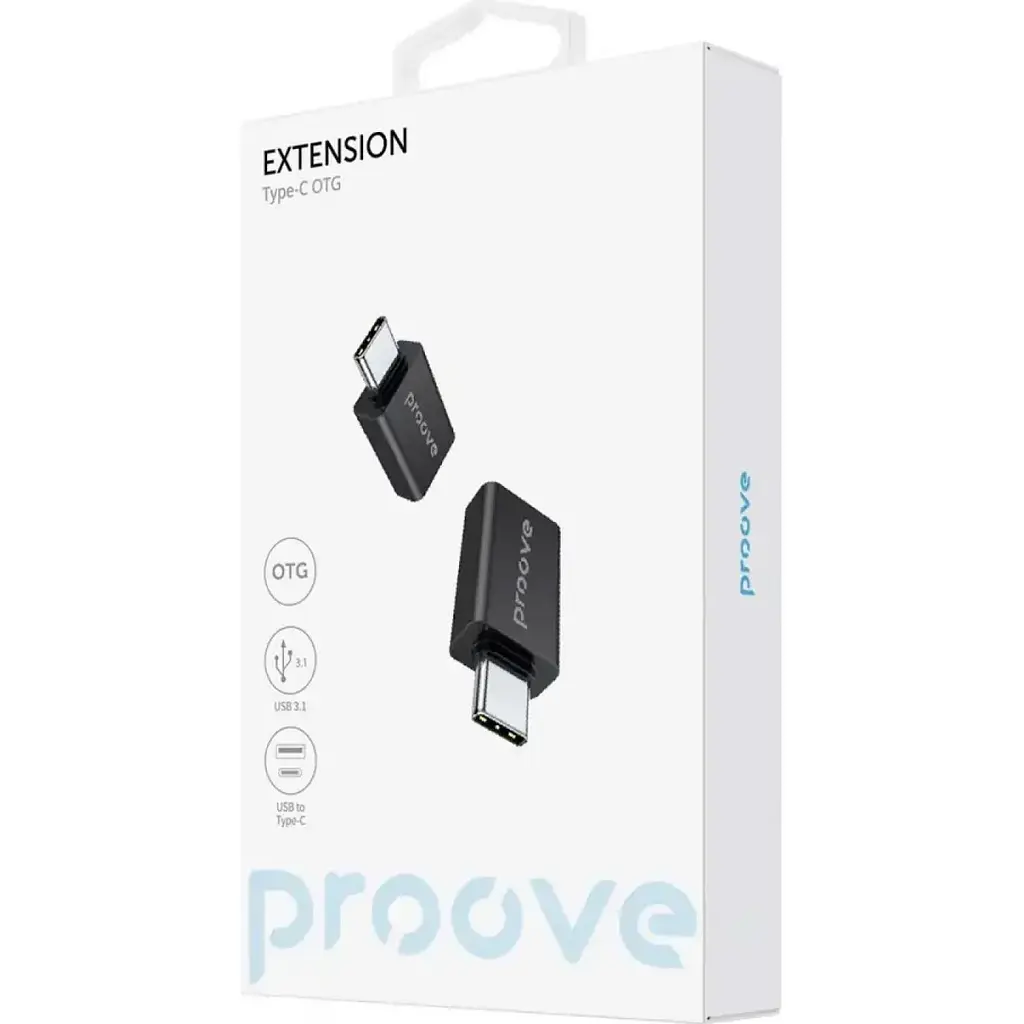 Перехідник Proove Extension OTG USB-A to USB-C Black (HBEX00101001) [130304] - фото 2