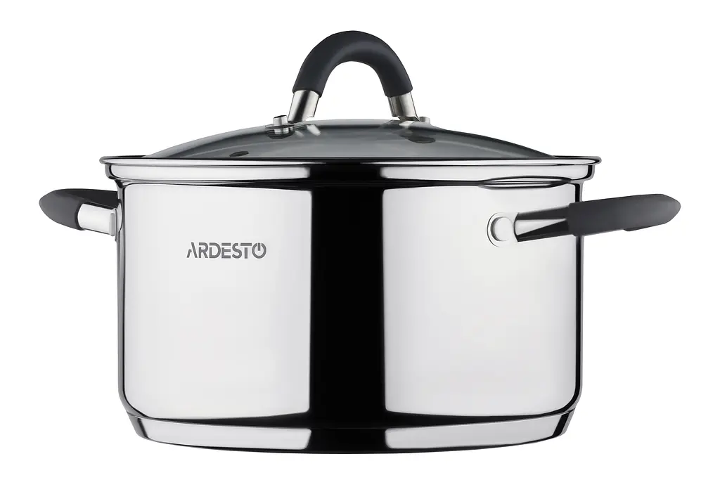 Каструля Ardesto зі скляною кришкою Gemini Salerno 3.4л нержавіюча сталь силікон kuh0014696 - фото 3