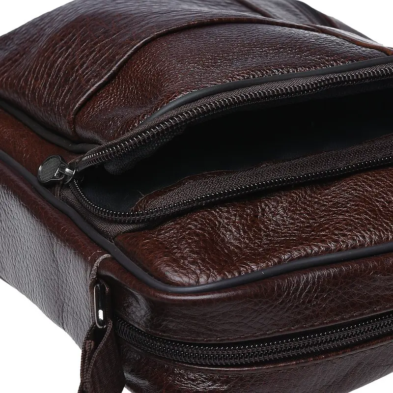 Чоловіча сумка Borsa Leather K18450 23x20x6 см Коричневий (10843) - фото 7