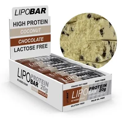 Батончик Lipo Bar Coconut With Chocolate Crisps 20 шт. x 50 г - фото 2