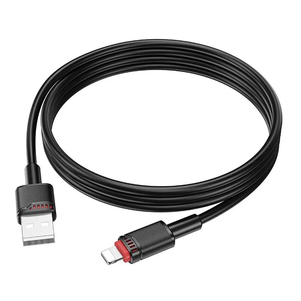 Кабель синхронізації Borofone BX110 Premium USB to Lightning 2.4A 1 м Black (37239_3611054)