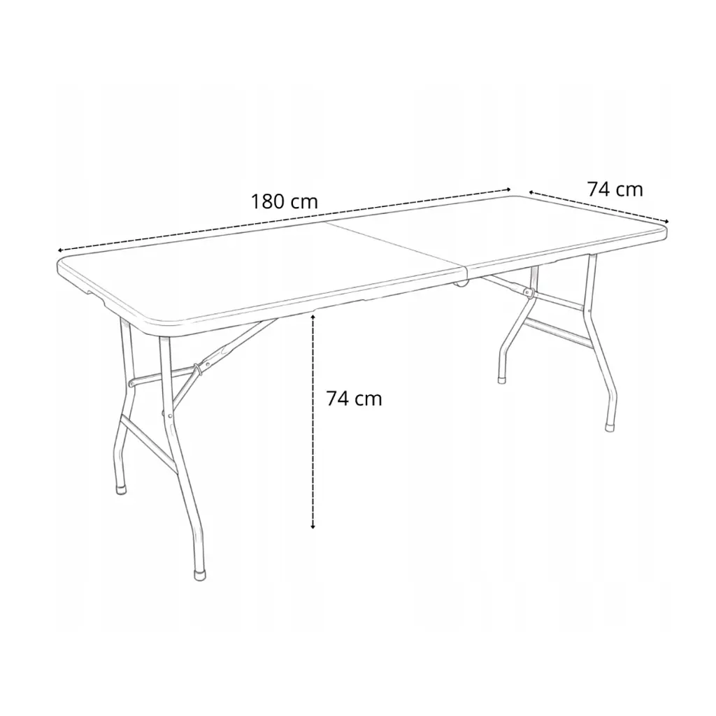 Розкладний стіл для кейтерингу FunFit 180x74 x 4 см Чорний (4900) - фото 3