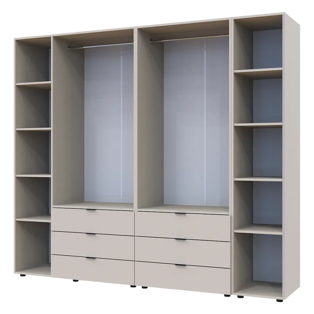 Шафа для одягу Doros Гелар з Етажеркою Кашемір 2+3 ДСП 231.9х49.5х203.4 (80737650) - фото 6