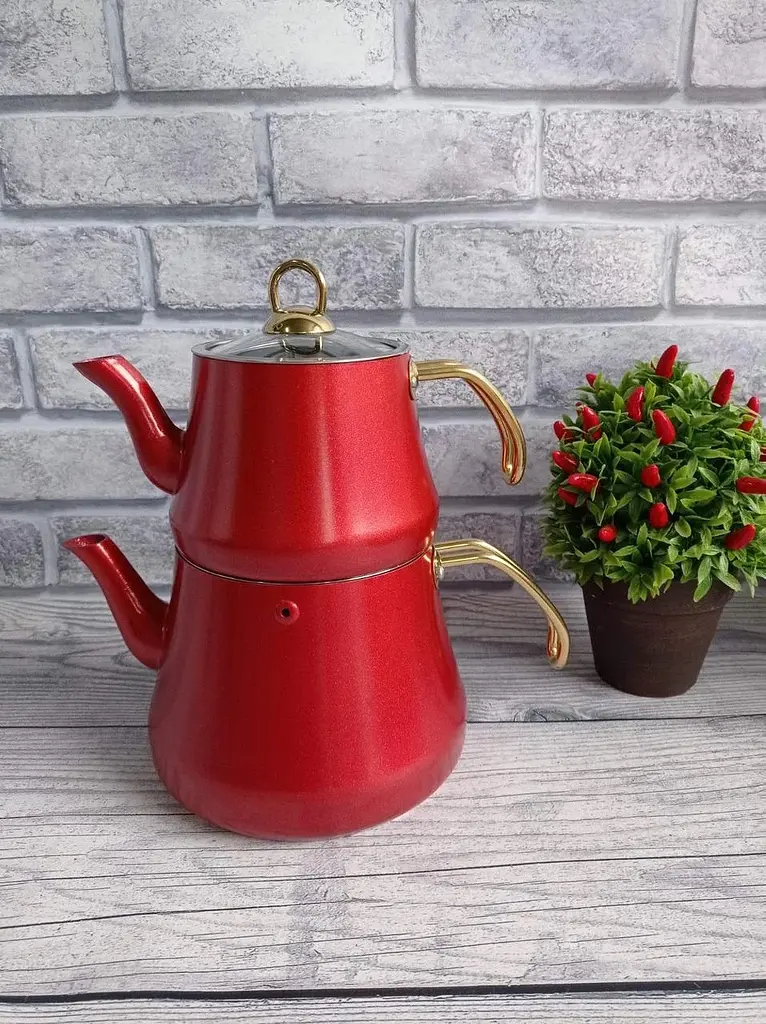 Двоярусний чайник O.M.S. Collection 8203-L Red (1,2/2,2 л.) - фото 4