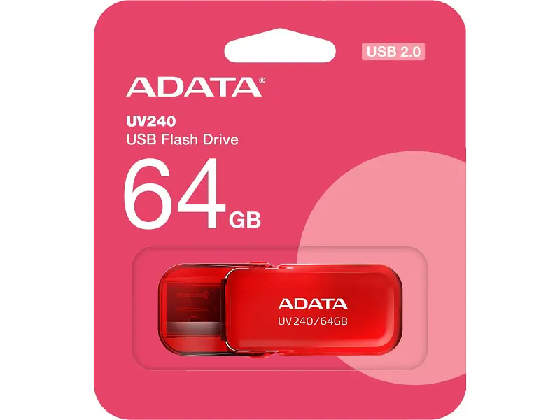 USB флеш накопичувач ADATA 64 GB UV240 USB 2.0 Red (AUV240-64G-RRD) - фото 3