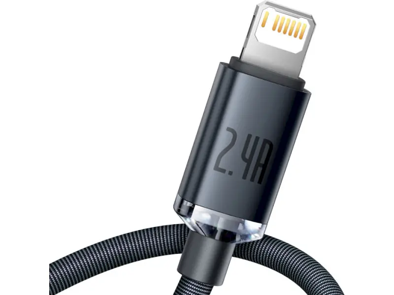 Кабель Lightning BASEUS Crystal Shine Series Fast Charging Data Cable USB to Lightning 2m Black (CAJY000101) - фото 3