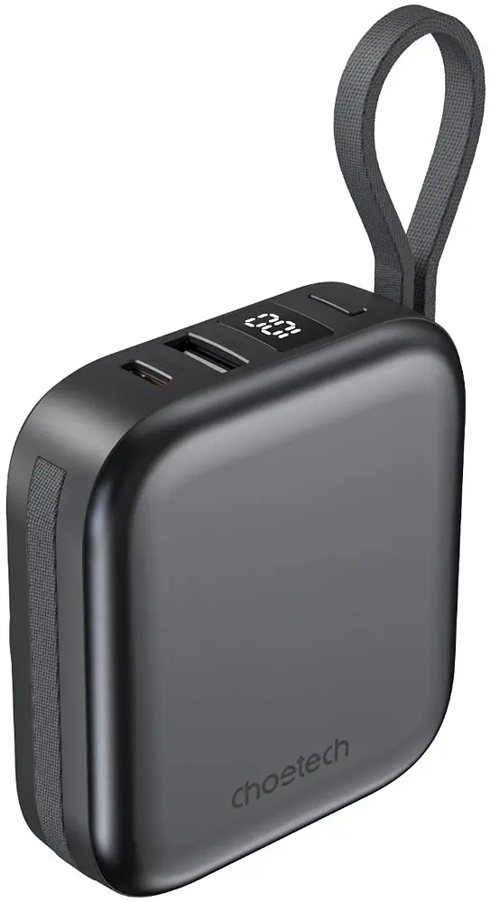 Універсальна мобільна батарея Choetech Magnetic Wireless 10000mAh 22,5W PD USB-A,USB-C,build USB-C,Apple Watch charger чорний - фото 2