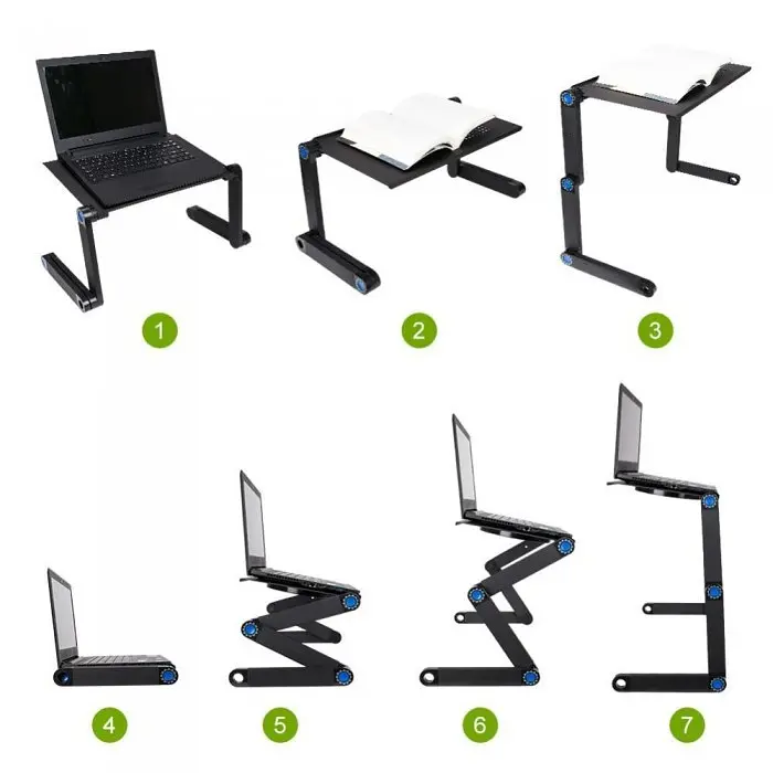 Чорний столик підставка для ноутбука з охолодженням Laptop Table T8 - фото 7