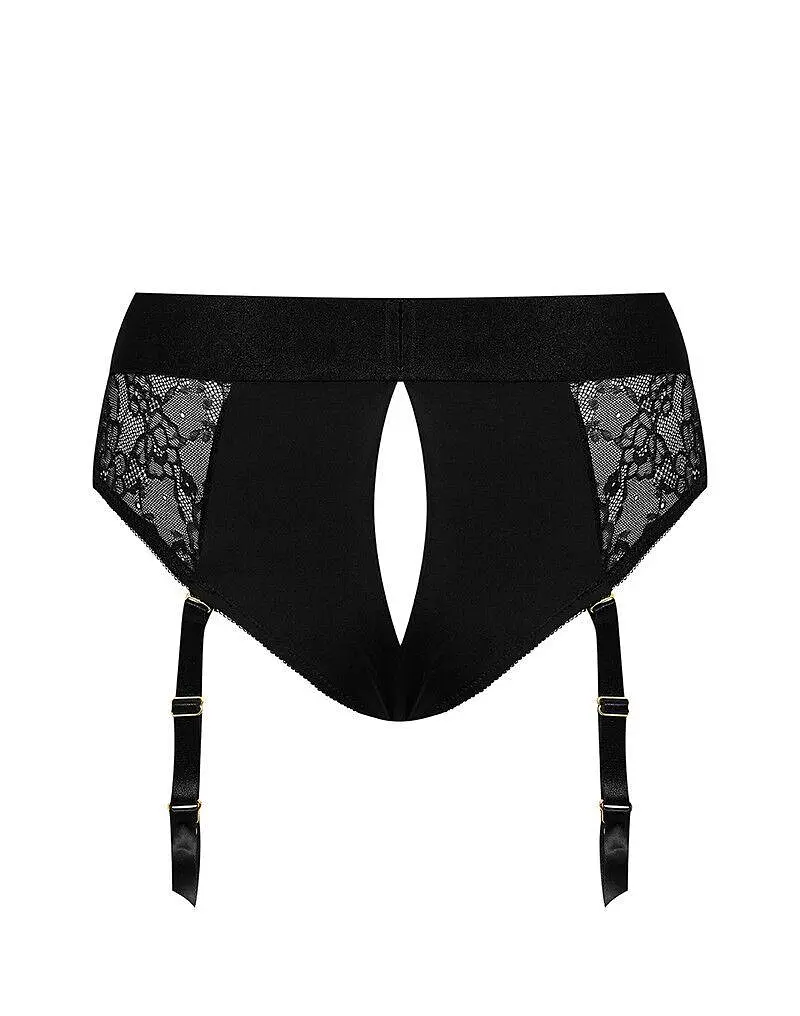 Мереживні труси для страпону з підв'язками для панчох Strap-On-Me DIVA HARNESS - L - фото 4