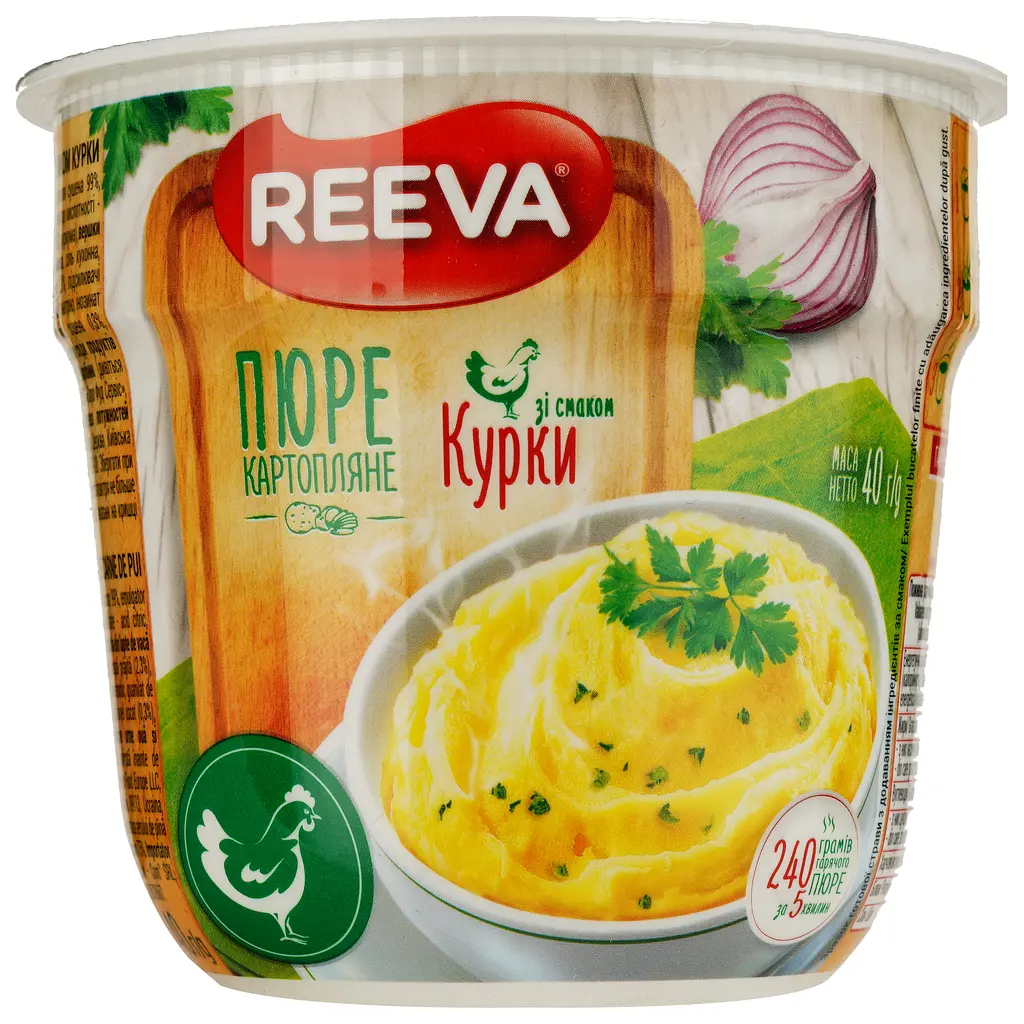 Пюре швидкого приготування Reeva картопляне зі смаком курки 40 г (923822) - фото 2