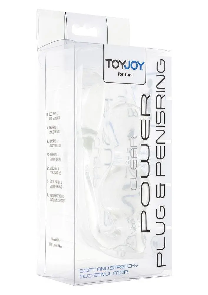Анальна пробка з ерекційним кільцем Toy Joy Manpower Plug Penisring, 11.5х4 см, прозорий - фото 2
